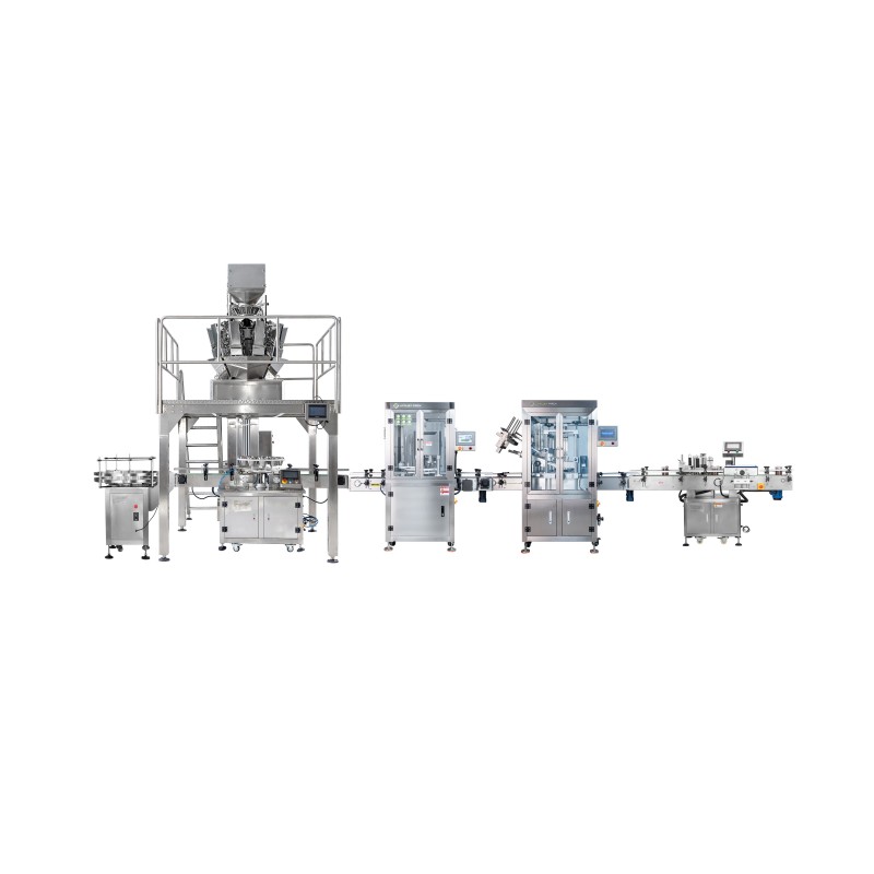 Automatic Canned Granules Filling Sealing Packaging Line