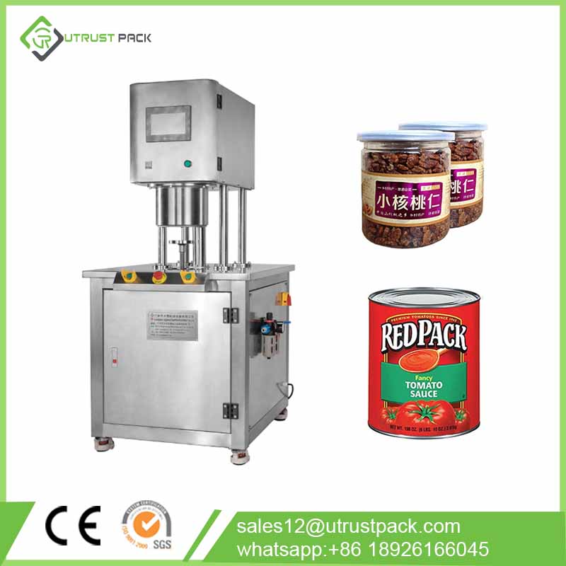 Vacuum Nitrogen Flushing Food Tin Plastic Can Sealing Machine